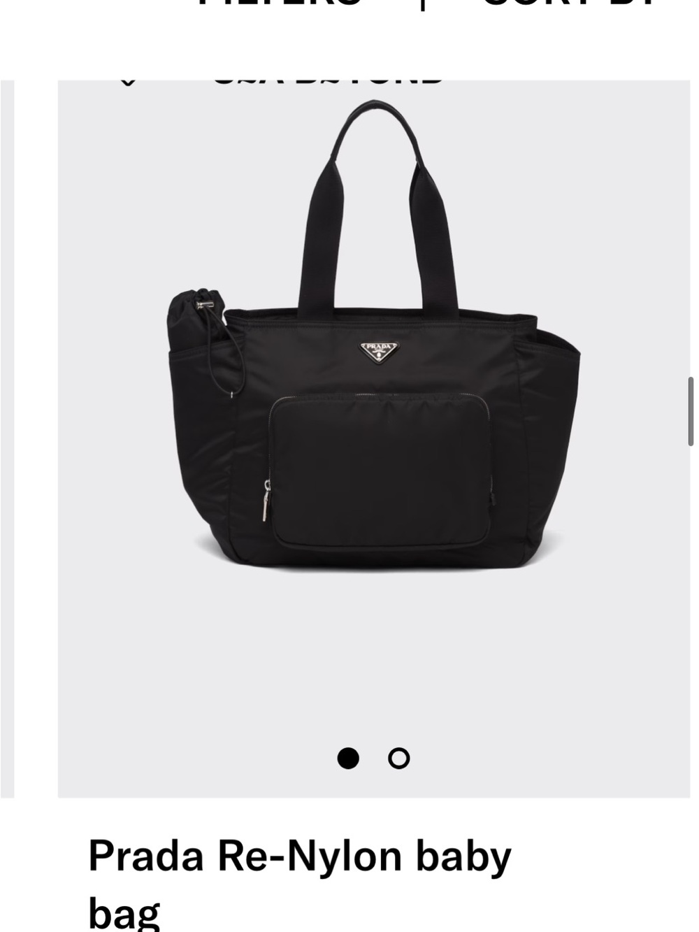 Prada Black Re-Nylon Baby Bag authentic